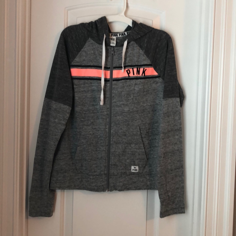 Pink fill zip lightweight sweatshirt